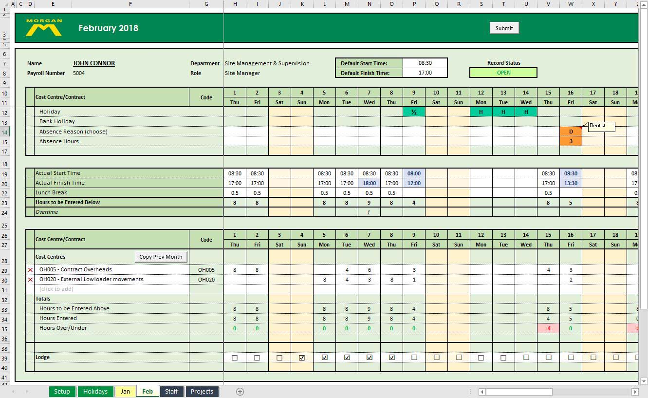 Design Excel Template